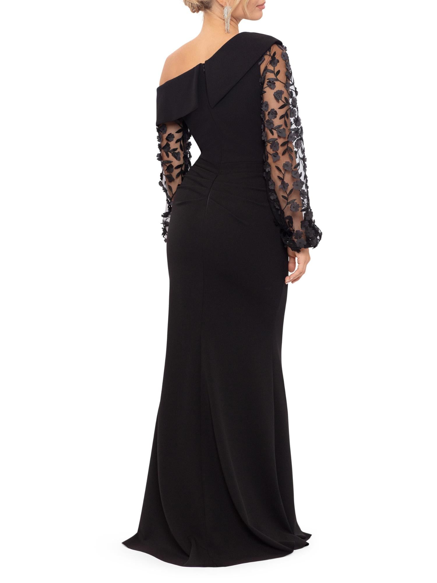 One shoulder Trumpet Mermaid Long Mother of the Bride & Groom Dress with Applique