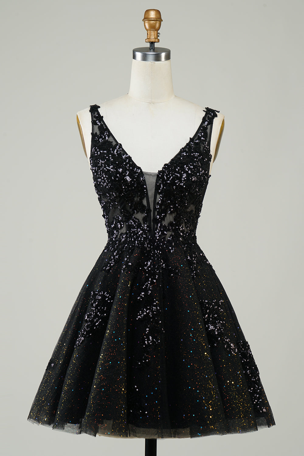 Orange Homecoming Dresses A-Line Spaghetti Straps Short Cocktail Dresses with Sequin