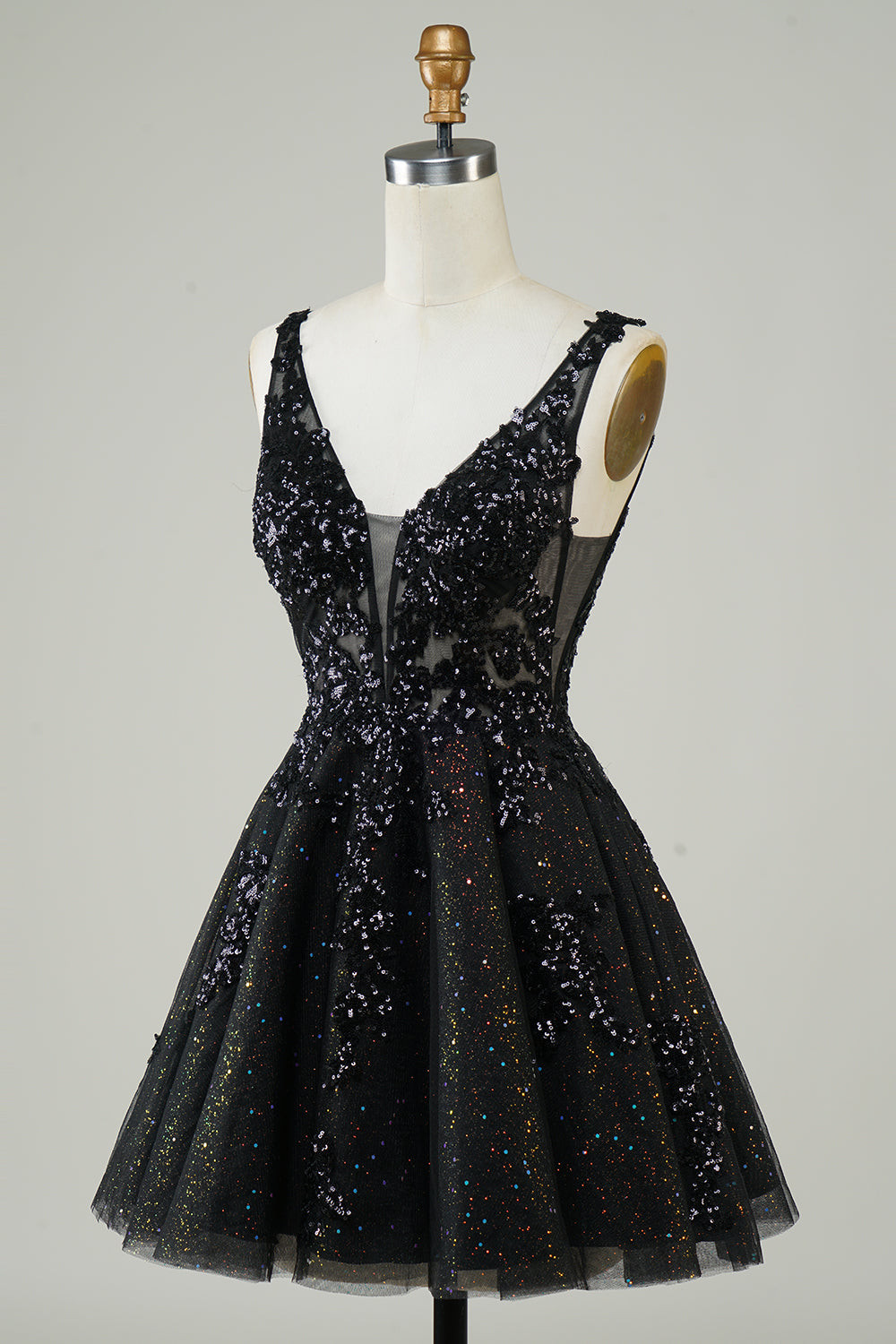 Orange Homecoming Dresses A-Line Spaghetti Straps Short Cocktail Dresses with Sequin