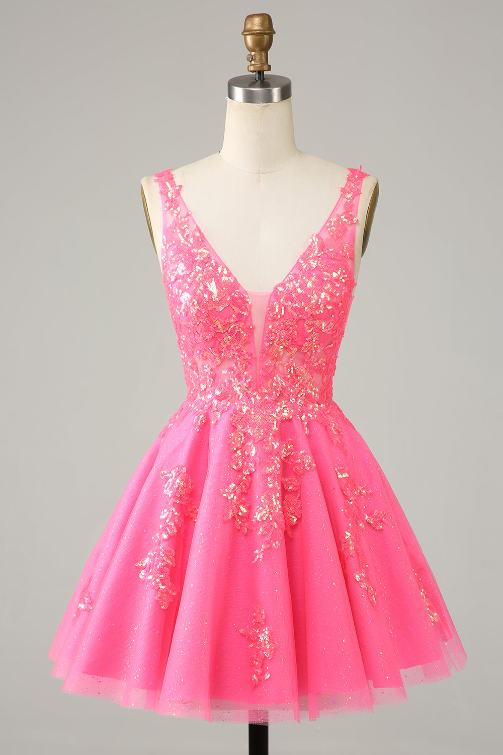 Orange Homecoming Dresses A-Line Spaghetti Straps Short Cocktail Dresses with Sequin