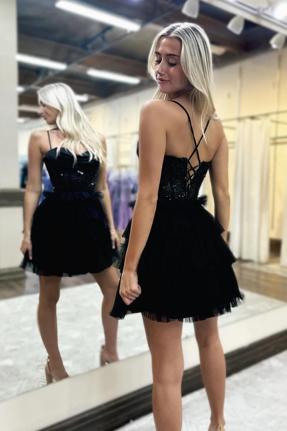 Peacock Blue Homecoming Dresses Corset Ruffled Short Cocktail Dresses