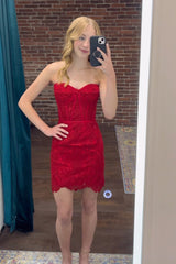 Pink Homecoming Dress Corset Lace Tight Short Prom Dress