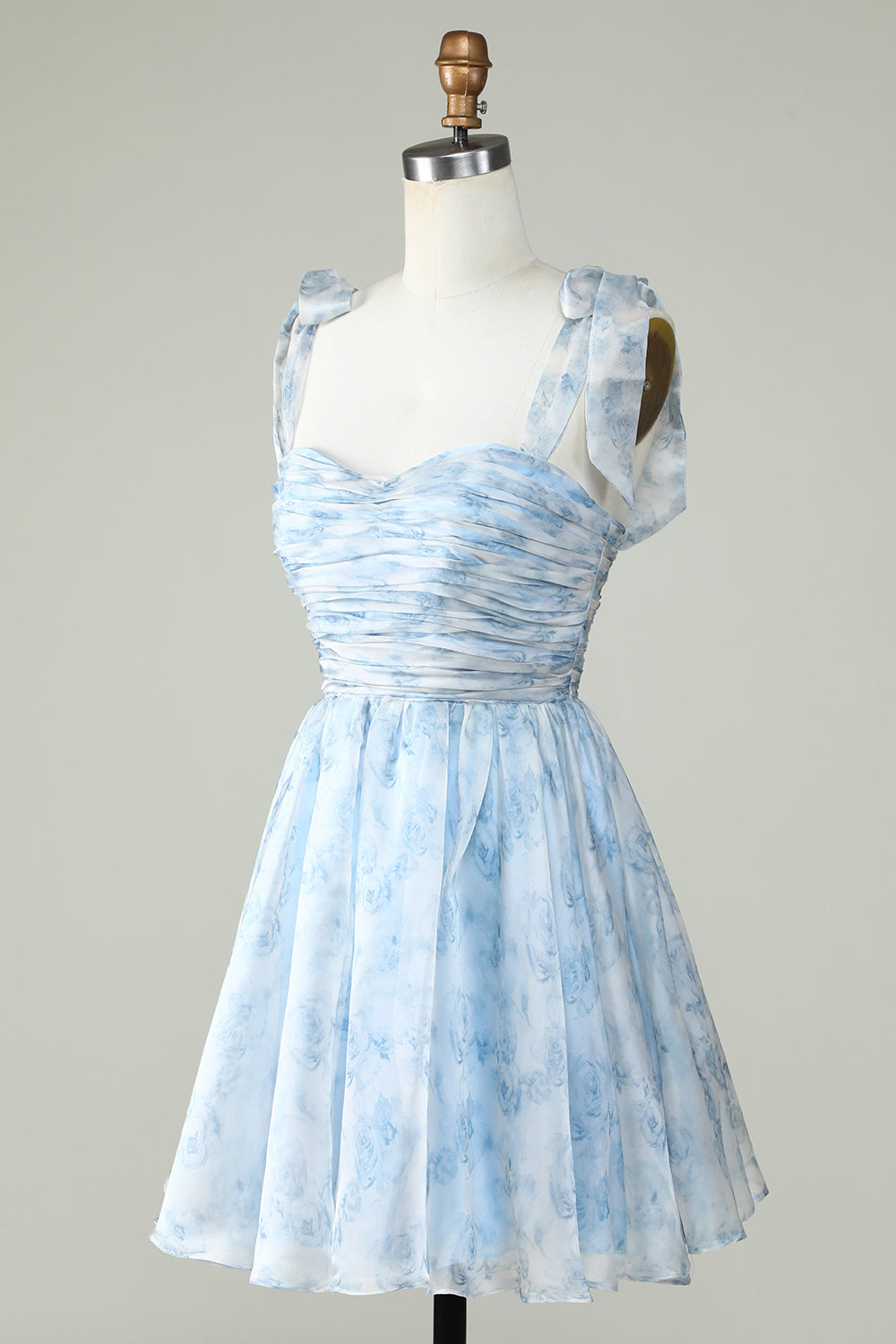Pink Homecoming Dresses Floral Print A-Line Short Cocktail Dresses