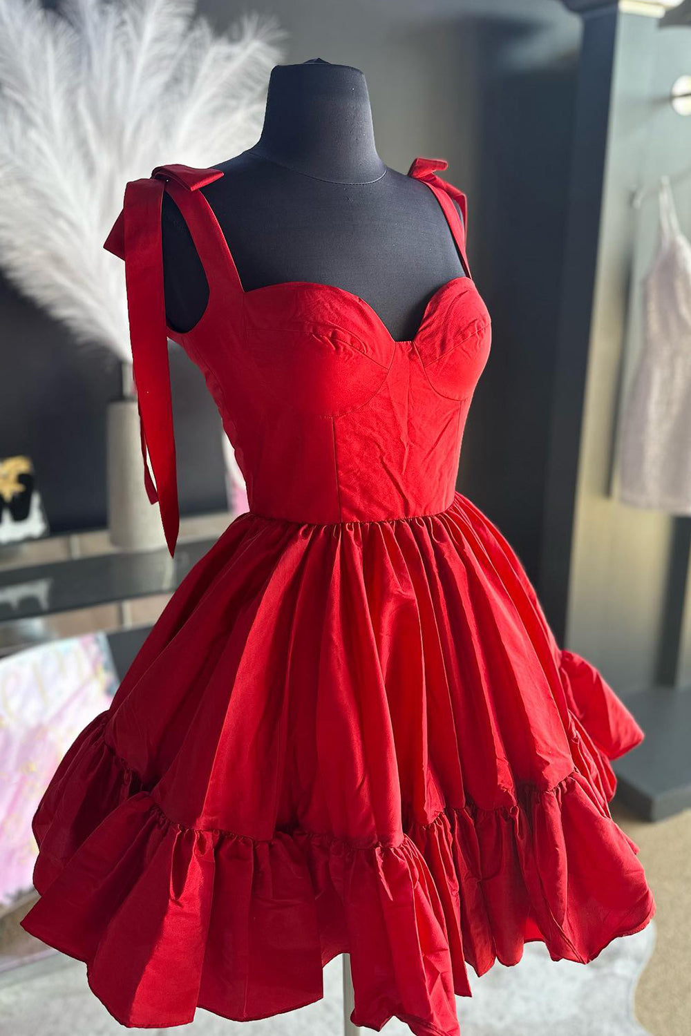 Pink Homecoming Dresses Ruched Corset A-Line Short Cocktail Dresses