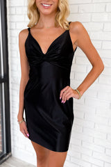 Pink Homecoming Dresses Spaghetti Straps Tight Ruched Satin Short Cocktail Dresses