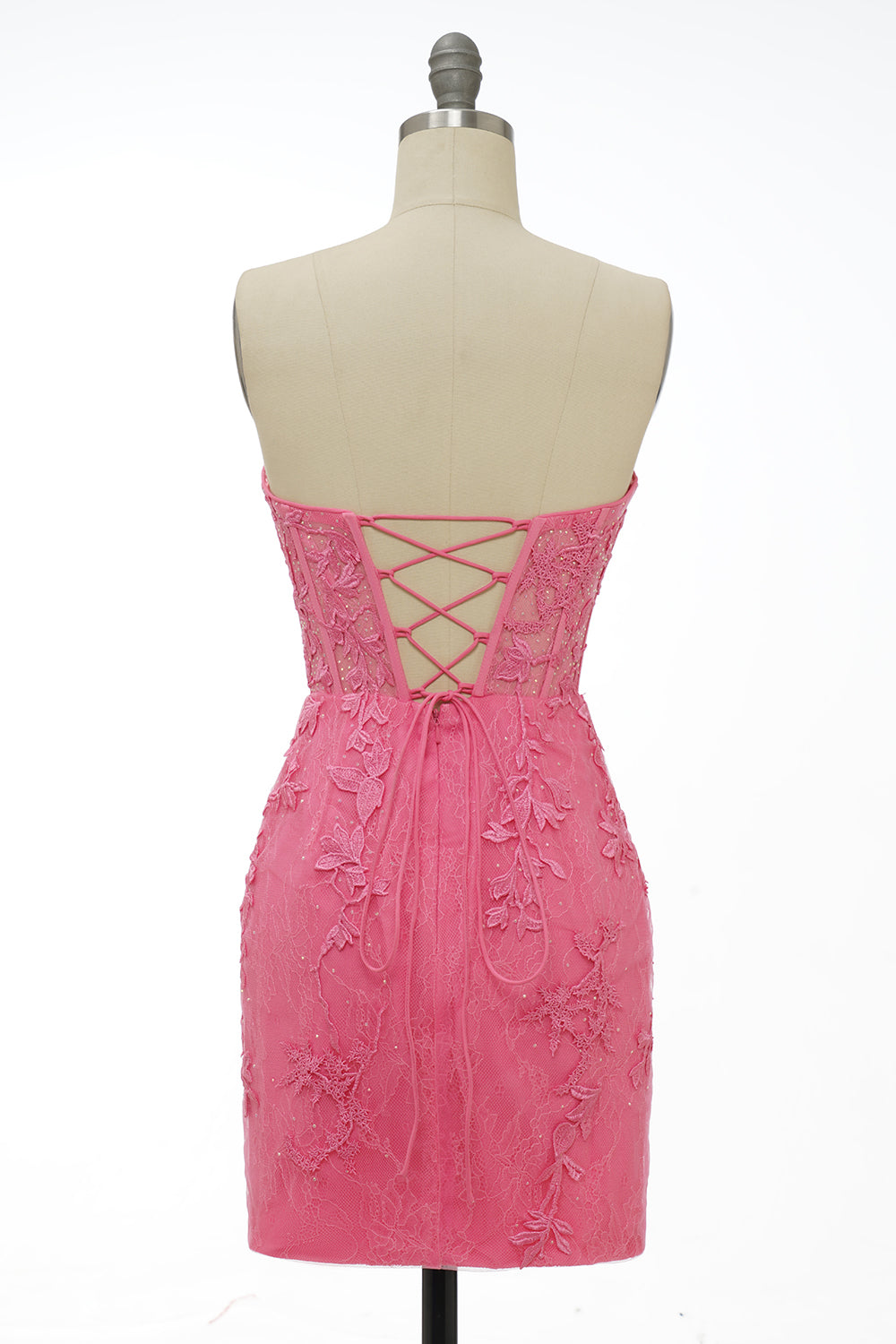 Pink Homecoming Dresses Tight Short Cocktail Dresses with Appliques