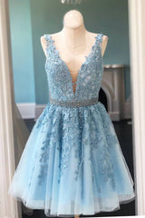 Pink Homecoming Dresses V Neck A Line Prom Dress