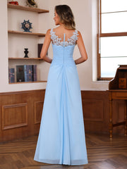 Plus Size V Neck A Line Long Mother of the Bride Dress with Appliques Ruffles & Wrap in 2 Pics