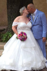 Plus Size Wedding Dresses Off The Shoulder Tulle Bridal Gowns