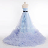 Popular Organza Sweetheart Ruffles Long Bridal Gowns Sweep Train Lace-Up Fitted Plus Size Wedding Dresses