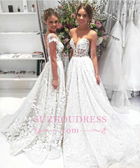 Popular Overskirt Open Back Bride Dress Sleeves Illusion Lace Appliques Wedding Dress