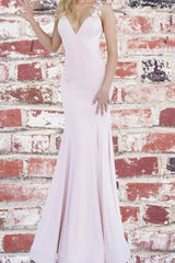 Pretty Spaghetti Straps Ruffles Backless Mermaid Prom Dresses With Appliques