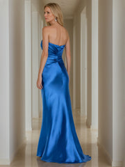 Pure Color Long Strapless Mermaid Gown for the Mother of the Bride
