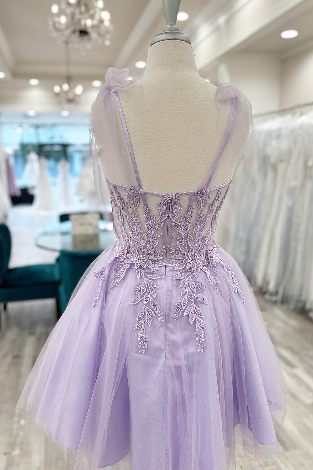 pink and purple homecoming dresses Purple A Line Corset Homecoming Dress with 3D Butterflies