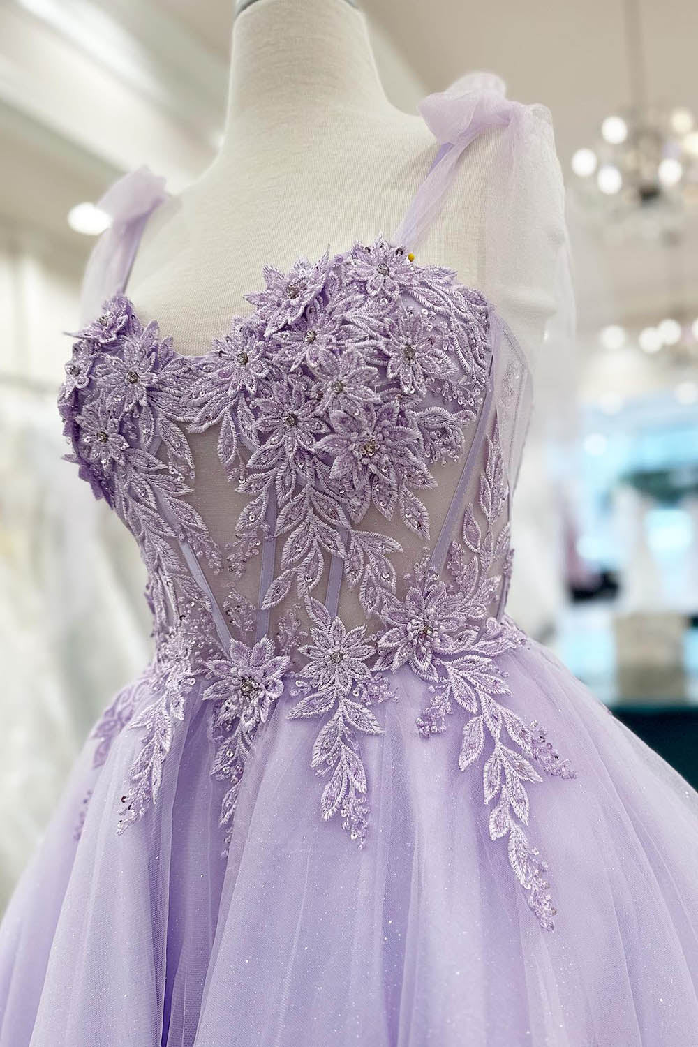 Purple Homecoming Dresses Corset A-Line Tulle Short Flower Prom Dress with Lace