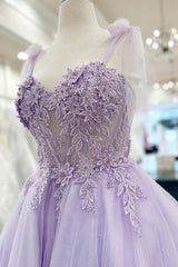 Purple Homecoming Dresses Corset A-Line Tulle Short Flower Prom Dress with Lace