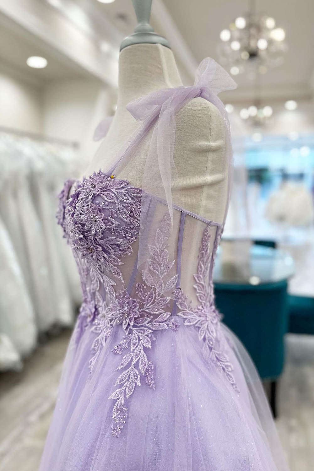 Purple Homecoming Dresses Corset A-Line Tulle Short Flower Prom Dress with Lace