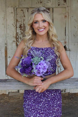 Purple Homecoming Dresses Spaghetti Straps Tight 2 Pieces Short Cocktail Dresses