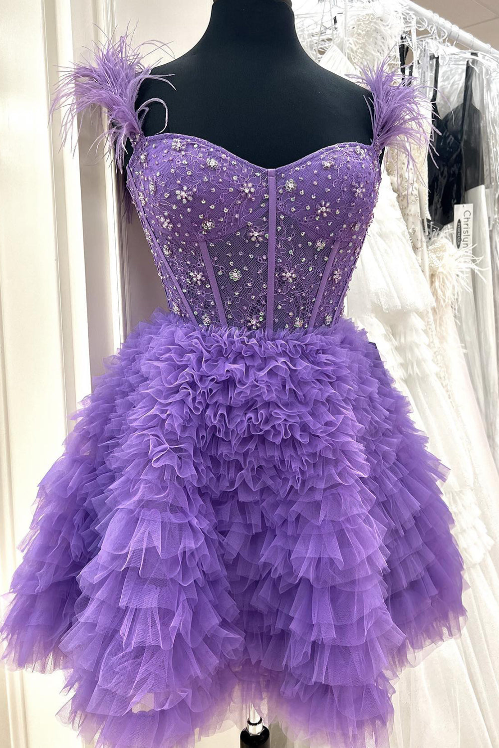 Red Homecoming Dresses Corset A-Line Short Cocktail Dresses with Ruffles