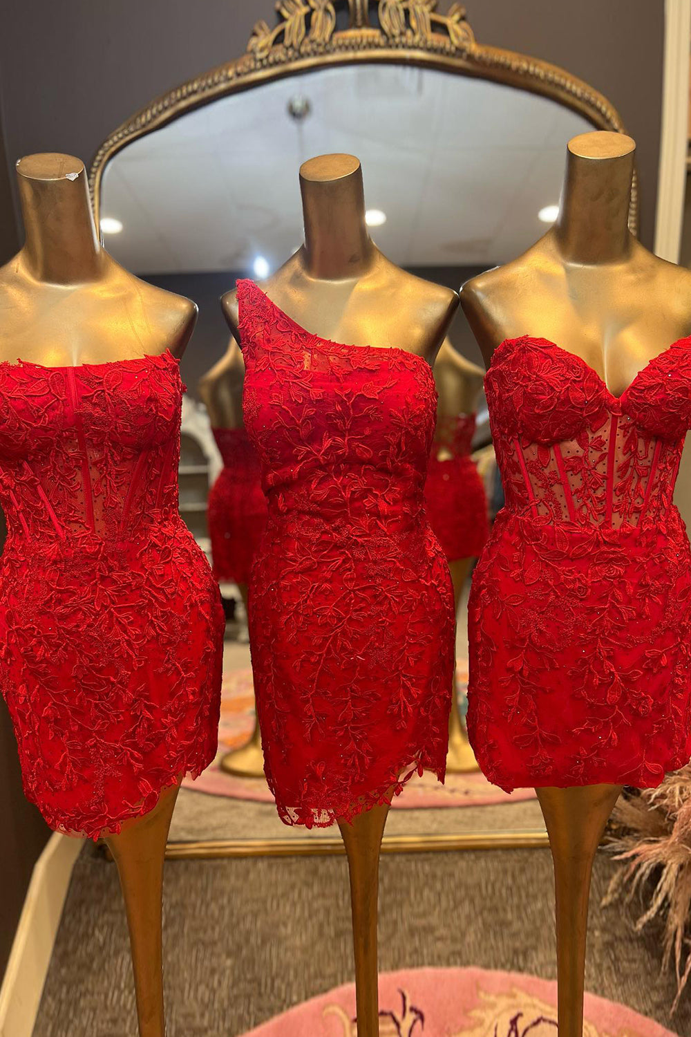 Red Homecoming Dresses Corset Lace Sleeveless Tight Short Cocktail Dresses