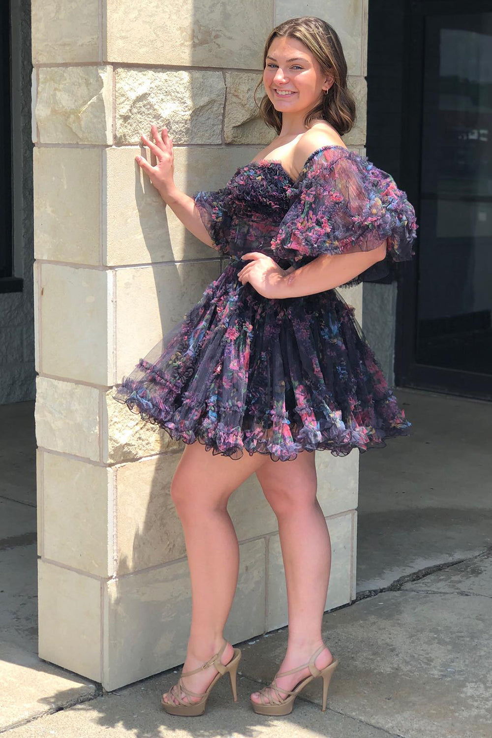 Red Homecoming Dresses Corset Strapless A-Line Short Tulle Prom Dress with Detachable Sleeves