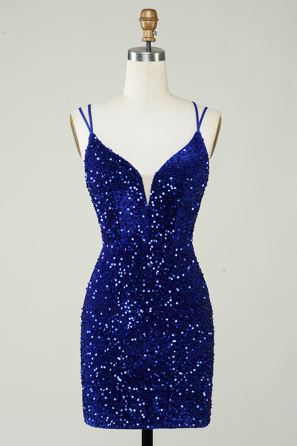 Red Homecoming Dresses Criss-Cross Straps Sequin Tight Short Hoco Dress
