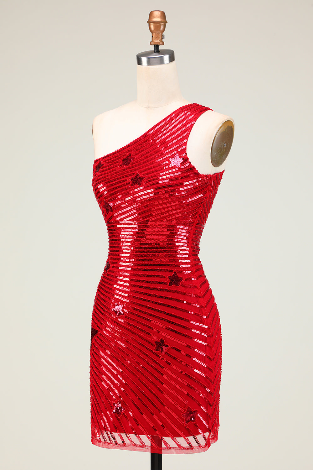 Suzhoufashion Red Homecoming Dresses Sequin Stars Tight Short Cocktail  Dresses – suzhoufashion