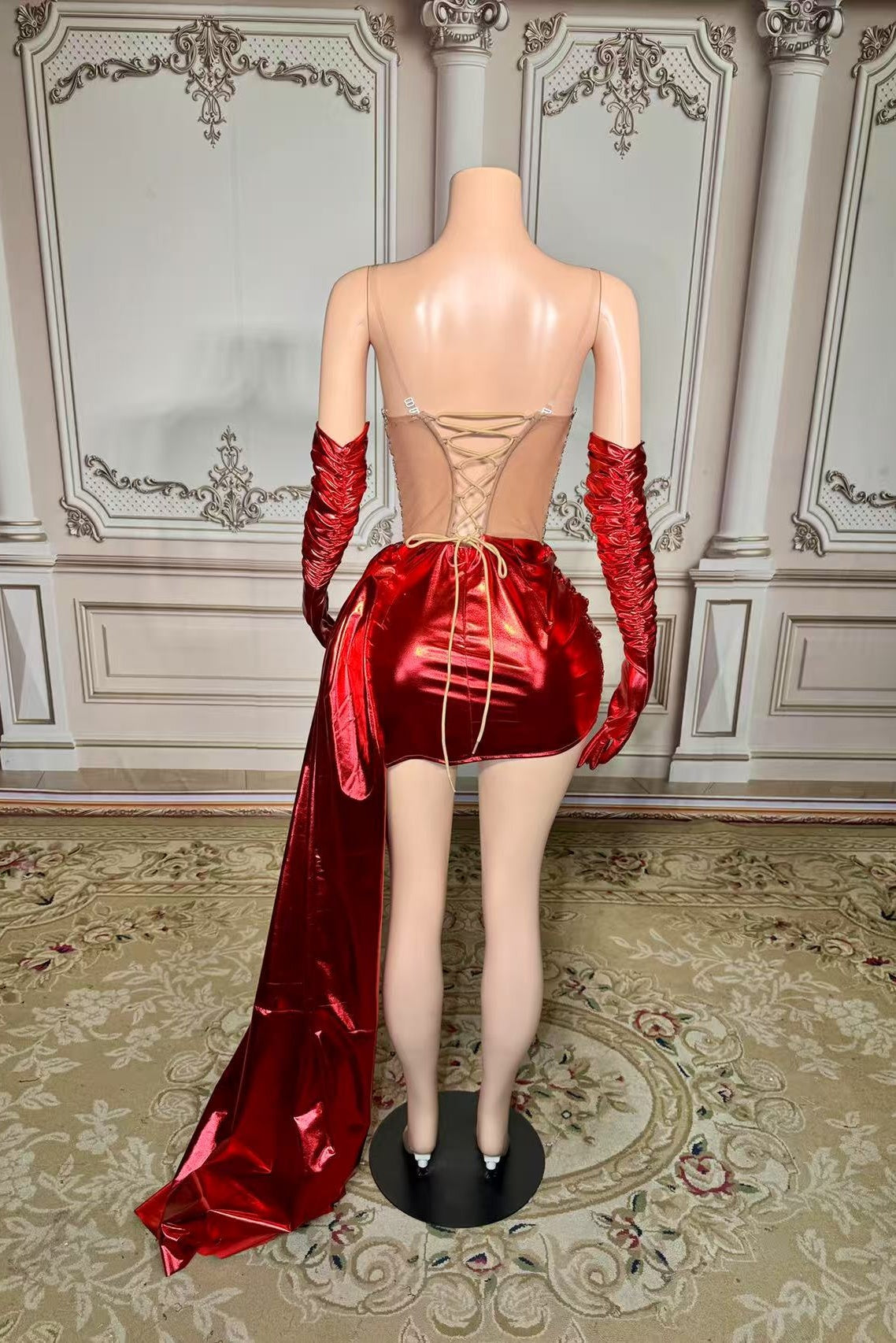 Red Homecoming Dresses Sweetheart Neck Mini Cocktail Dress with Panel Train