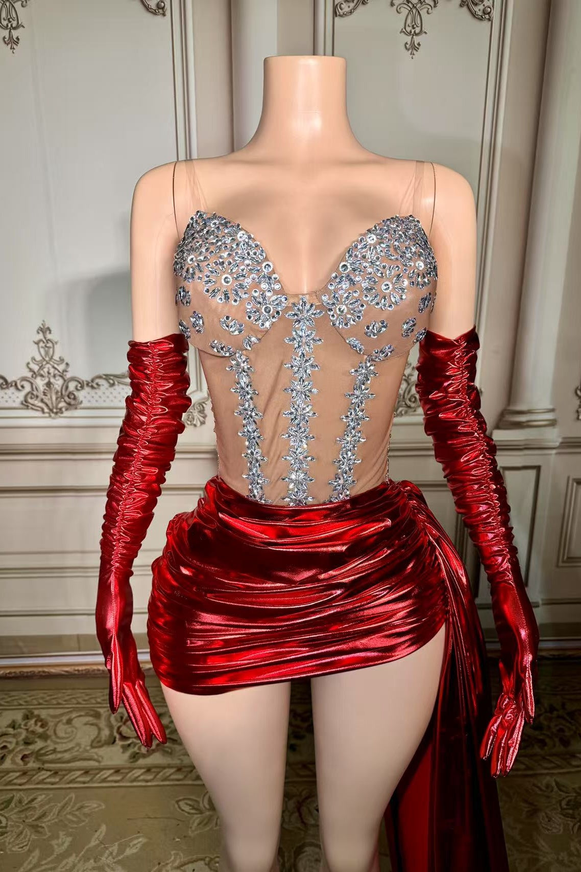 Red Homecoming Dresses Sweetheart Neck Mini Cocktail Dress with Panel Train