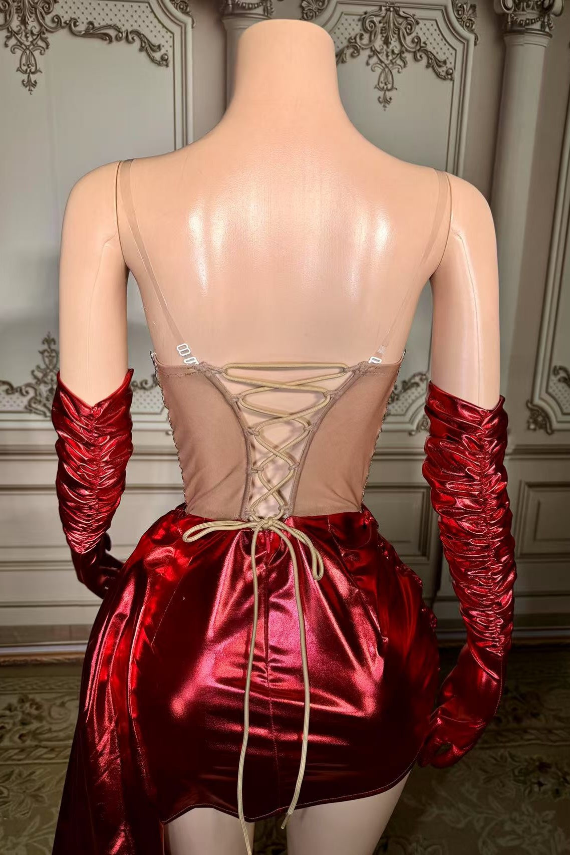 Red Homecoming Dresses Sweetheart Neck Mini Cocktail Dress with Panel Train