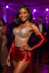 Red Homecoming Dresses Sweetheart Neck Mini Cocktail Dress with Panel Train