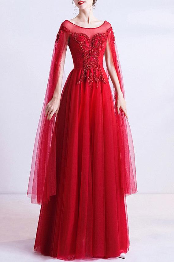 Romantic A-Line Wedding Dress Jewel Organza Cap Sleeve Plus Size Bridal Gowns