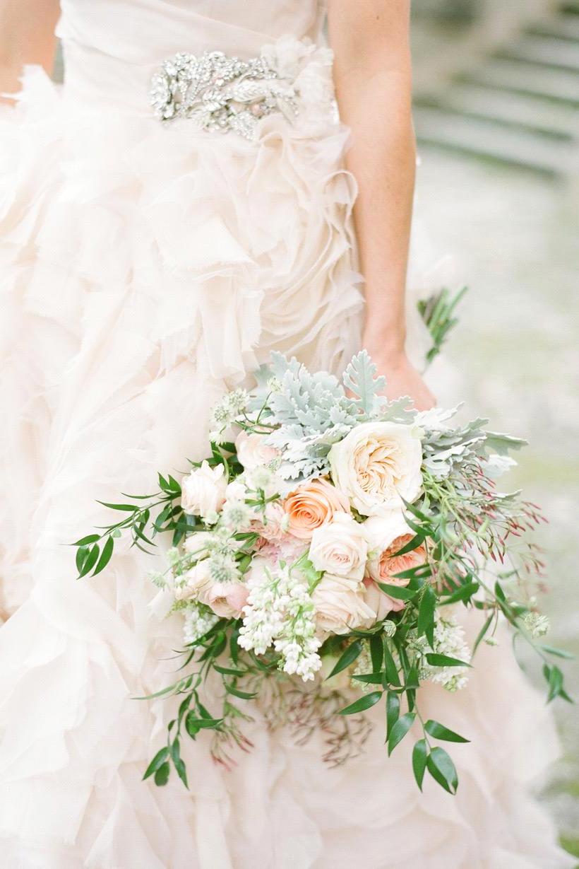 Romantic Blush Pink Ruffle Tiered Wedding Dress A-line Cute Popular Custom Made Organza Formal Bridal Gowns