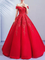 Romantic Plus Size Ball Gown Wedding Dresses Off Shoulder Lace Cap Sleeve Bridal Gowns Online
