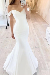 Romantic Sweerthear Mermaid Wedding Dress Off Shoulder Sleeveless Bridal Gowns On Sale