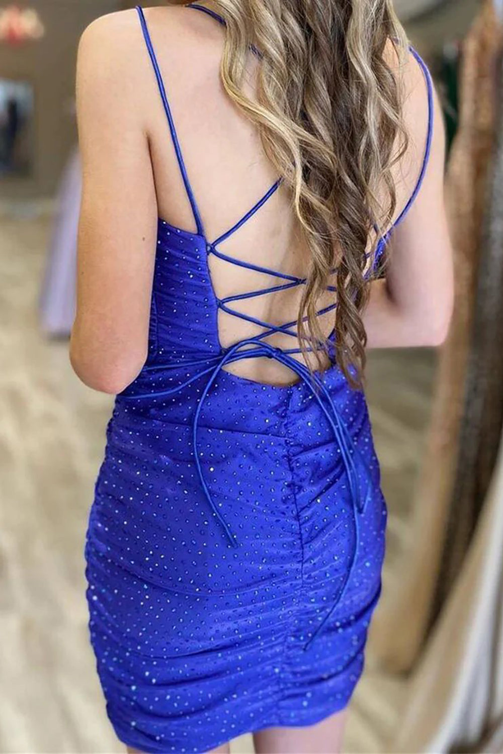 Rose Pink Homecoming Dresses Lace Up Tight Prom Dress