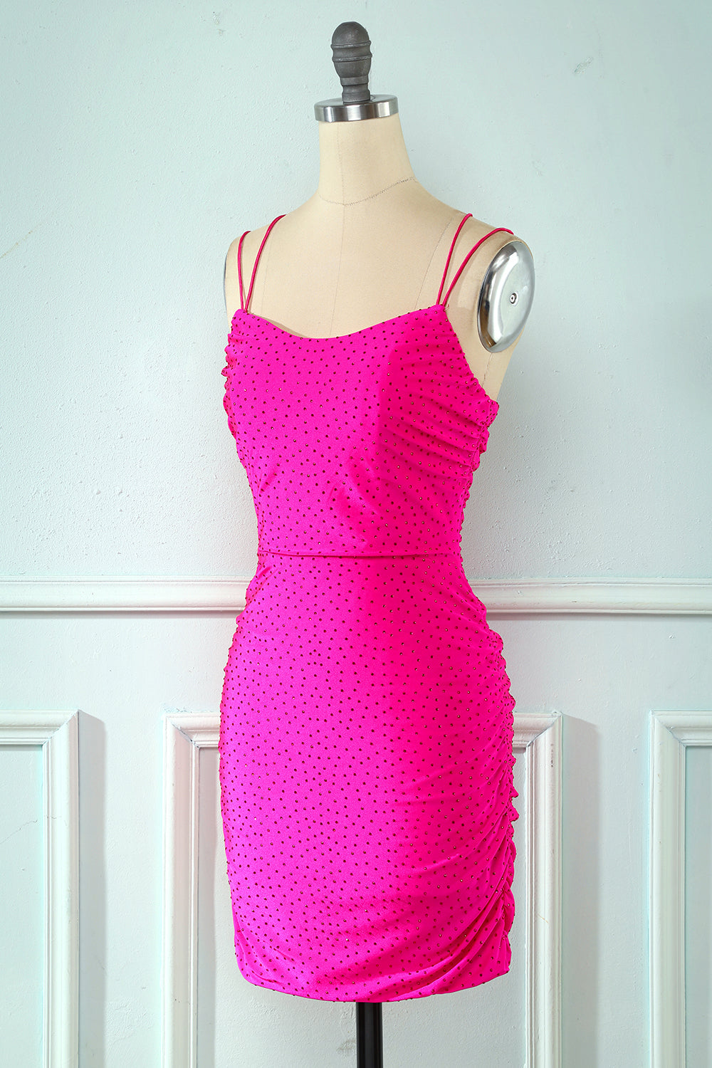 Rose Pink Homecoming Dresses Lace Up Tight Prom Dress
