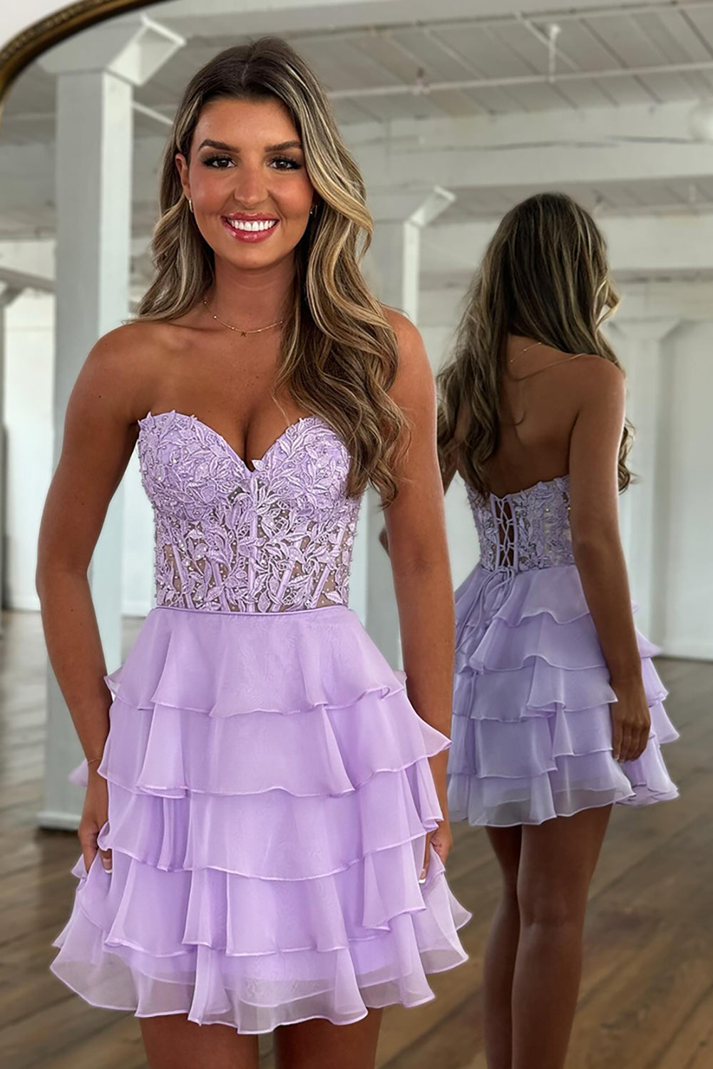 Royal Blue Corset Homecoming Dresses Strapless A Line Short Cocktail Dresses With Ruffles