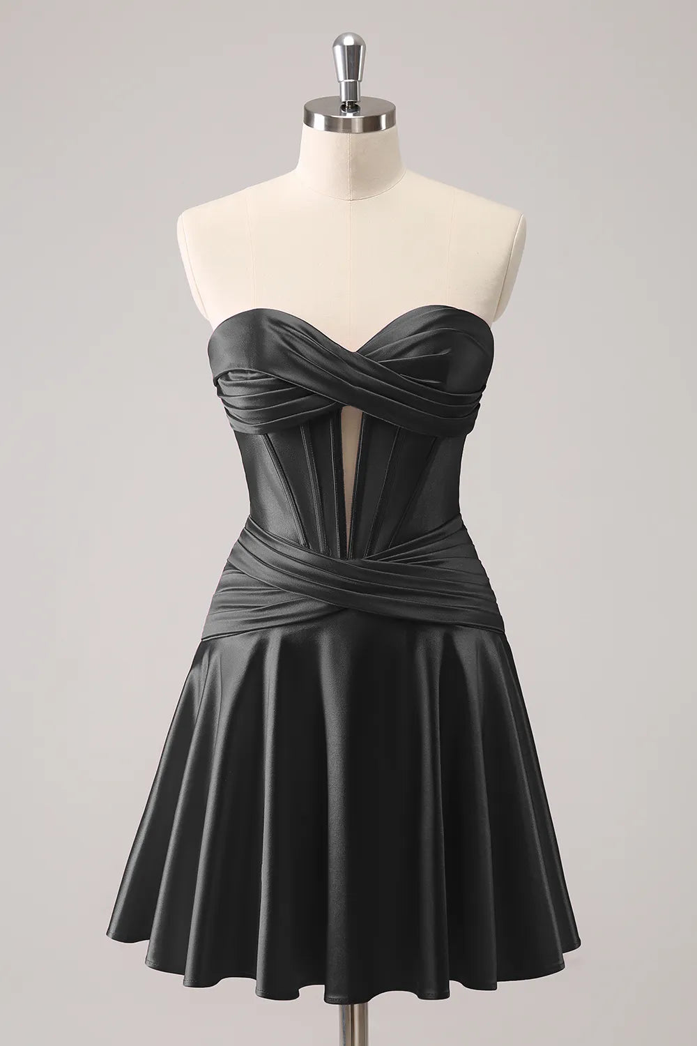 Royal Blue Homecoming Dresses A Line Strapless Corset Short Cocktail Dresses with keyhole