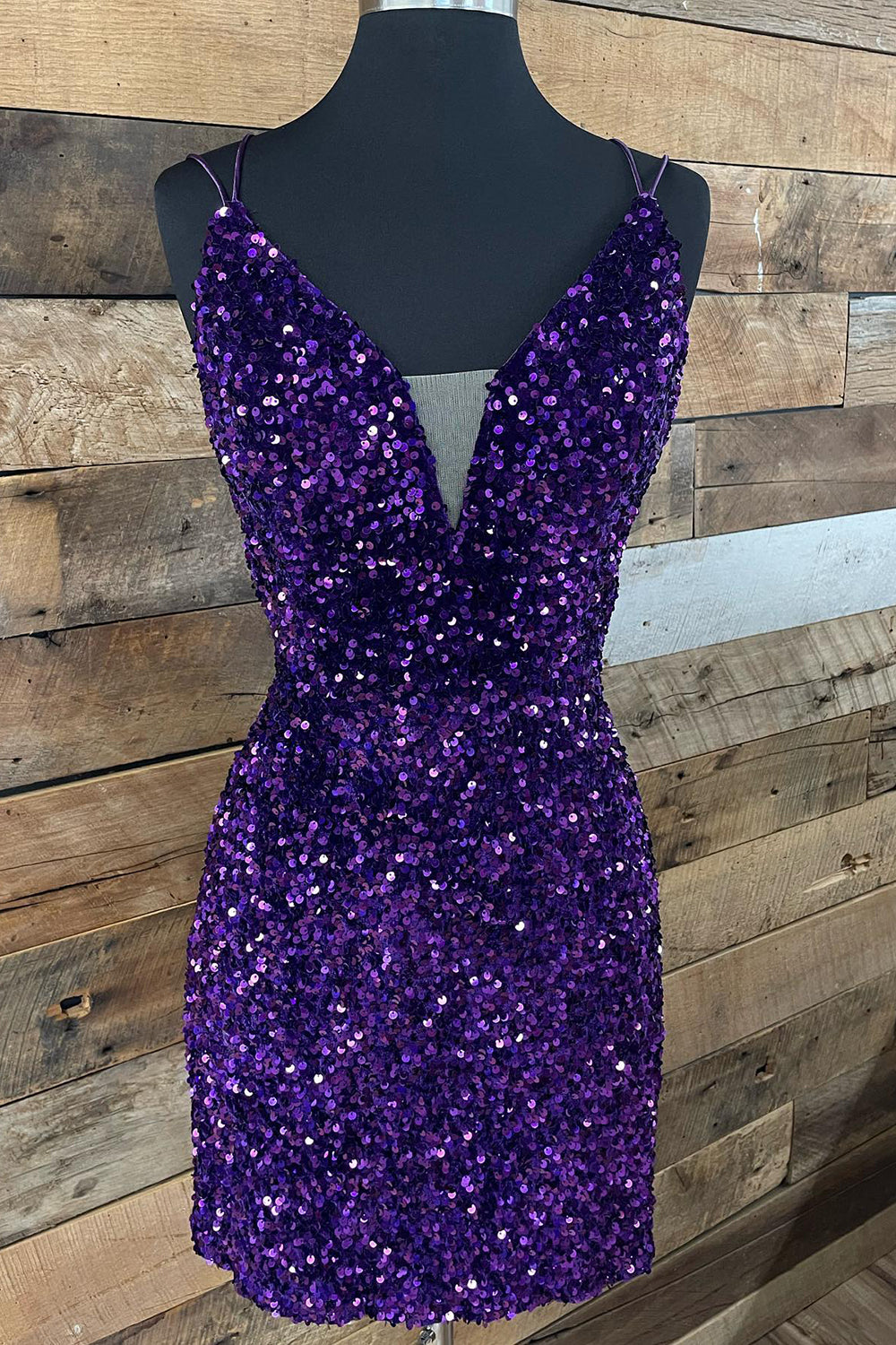 Royal Blue Homecoming Dresses Criss-Cross Straps Sequin Tight Short Hoco Dress