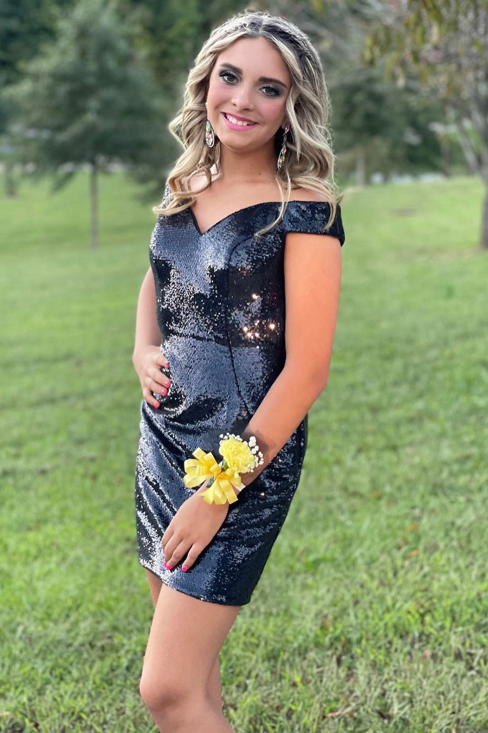 Royal Blue Homecoming Dresses Open Back Sequin Tight Hoco Dress