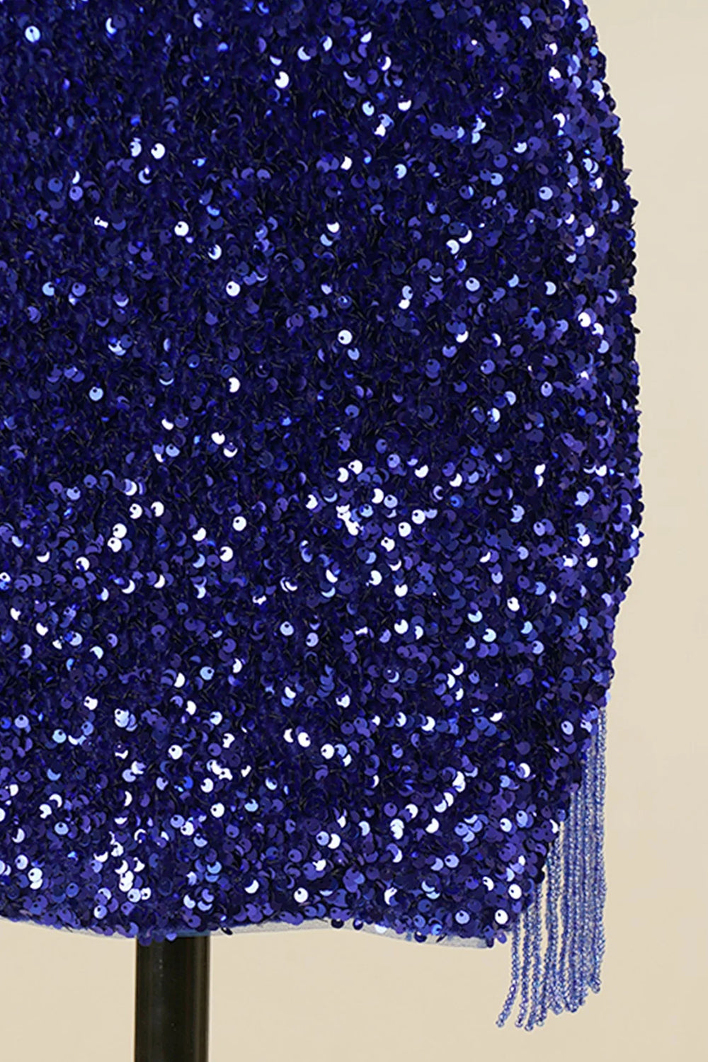 Royal Blue Homecoming Dresses Sequined Tight Prom Dress with Fringes