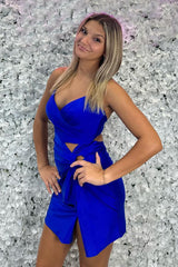 Royal Blue Homecoming Dresses Sweetheart Lace Up Back Bodycon Prom Dress