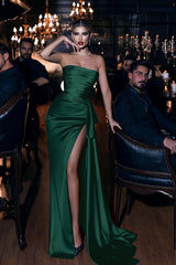 Royal Blue Long Simple Split Mermaid Prom Dresses