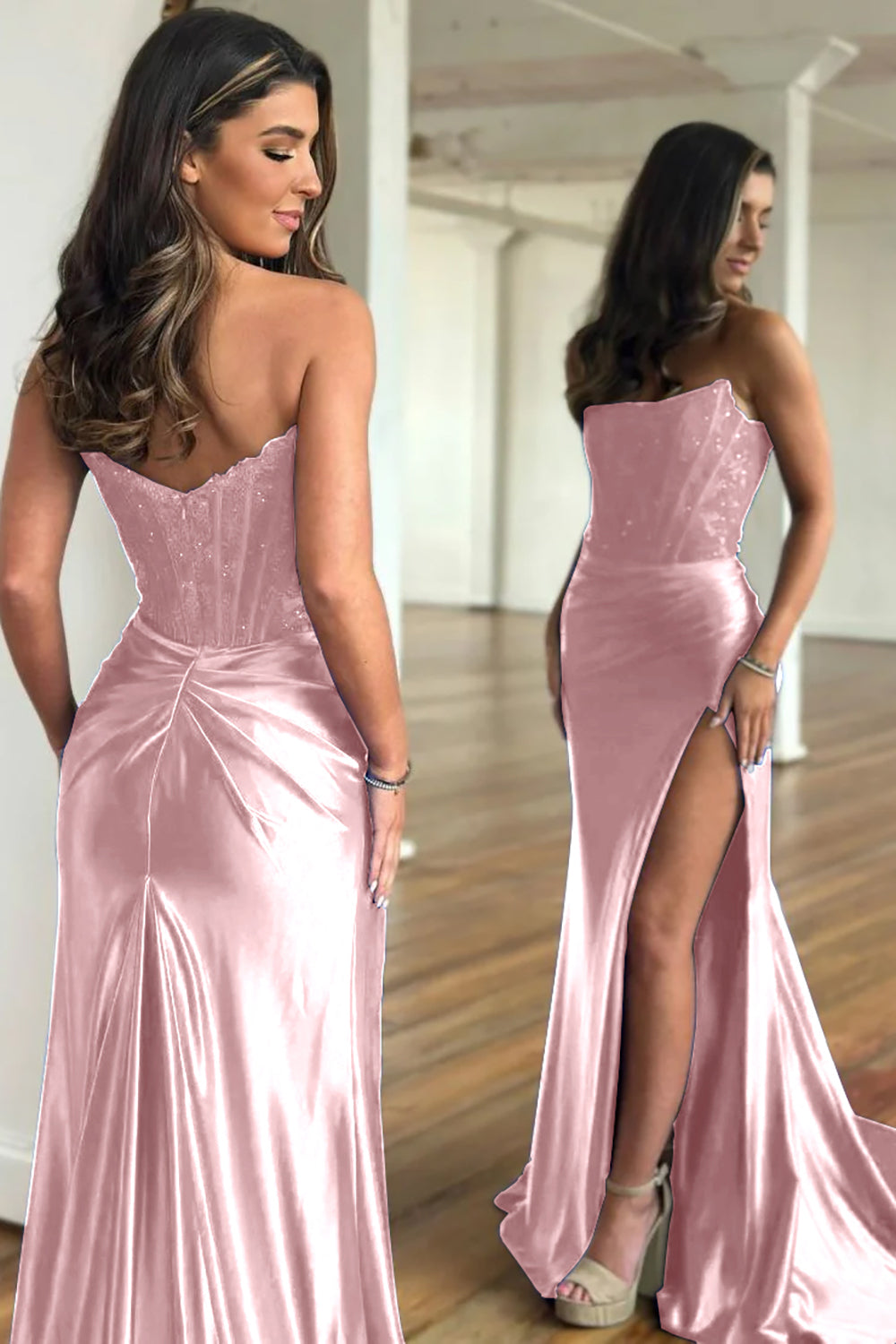 Royal Blue Prom Dress Lace Mermaid Corset Long Formal Dress With Slit