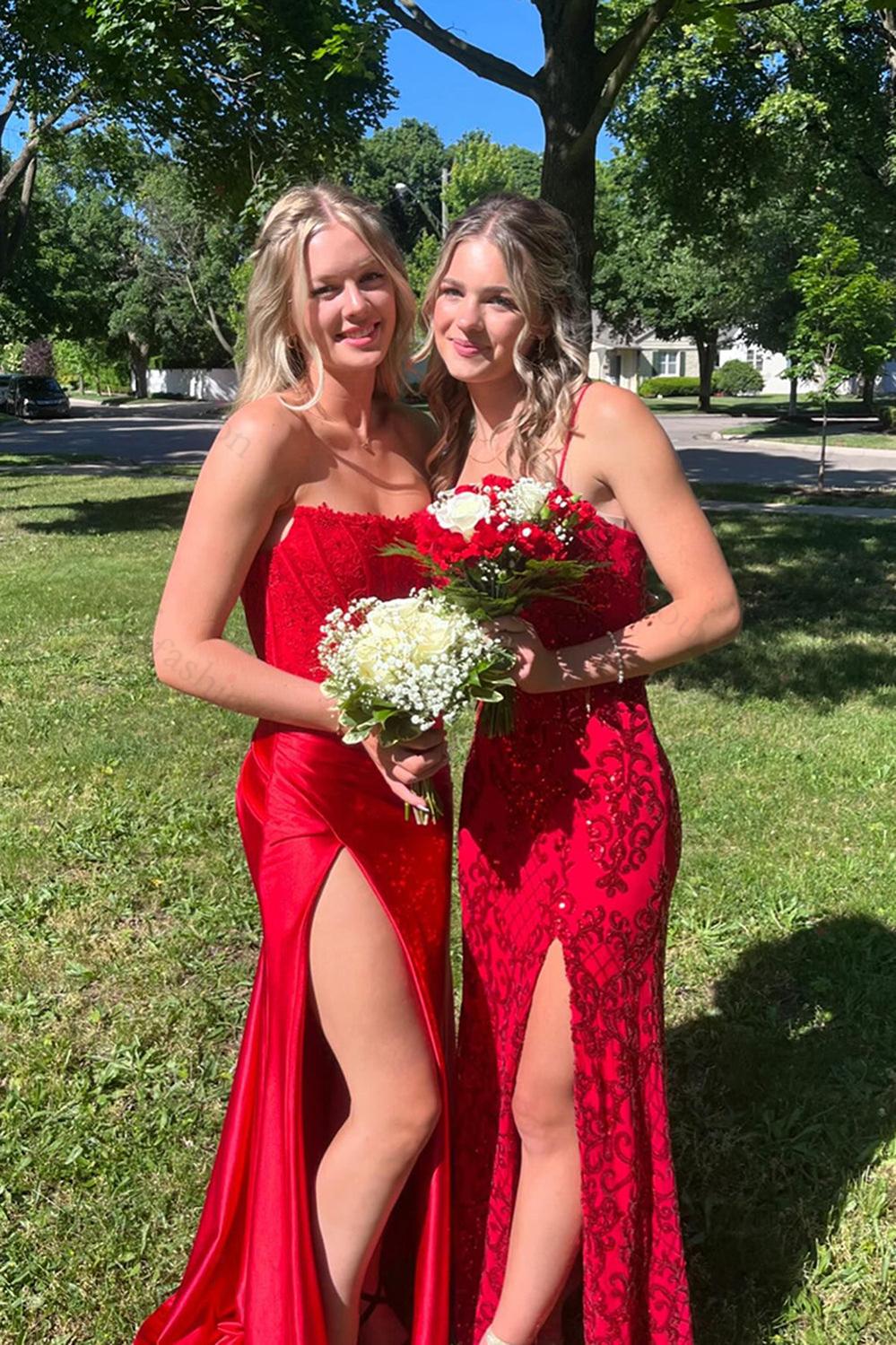 Royal Blue Prom Dress Lace Mermaid Corset Long Formal Dress With Slit