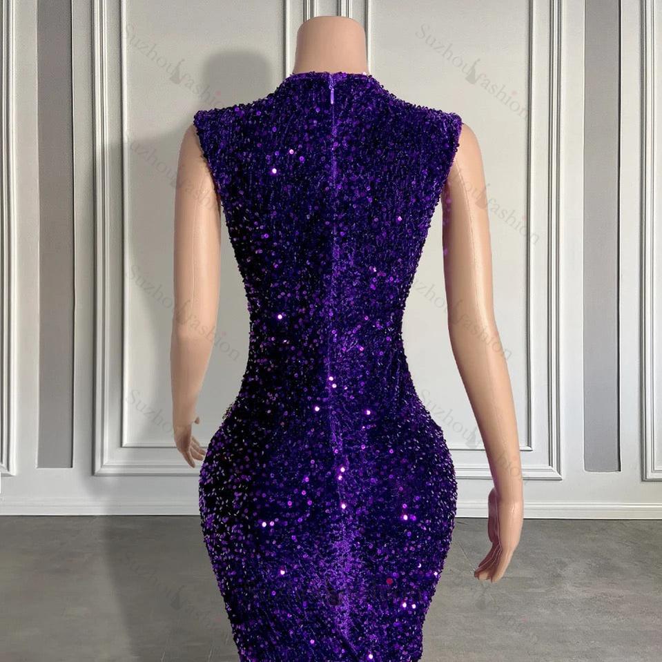 Sequined Sleeveless Mermaid Formal Dresses with Beadings