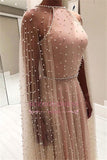 Sexy Beading Sleeveless A-Line Prom Gown | Pink Sheer-Tulle Backless Prom Dress
