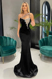 Sexy Black One Shoulder Mermaid Prom Dress With Crystals