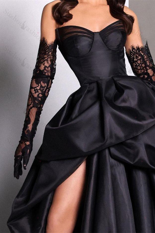 Sexy Black Sweetheart Mermaid Evening Prom Dresses Long With Slit Online